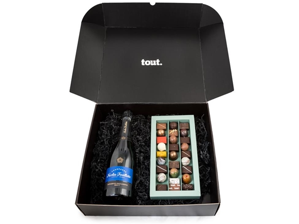 Giftbox zwart & doos bonbons